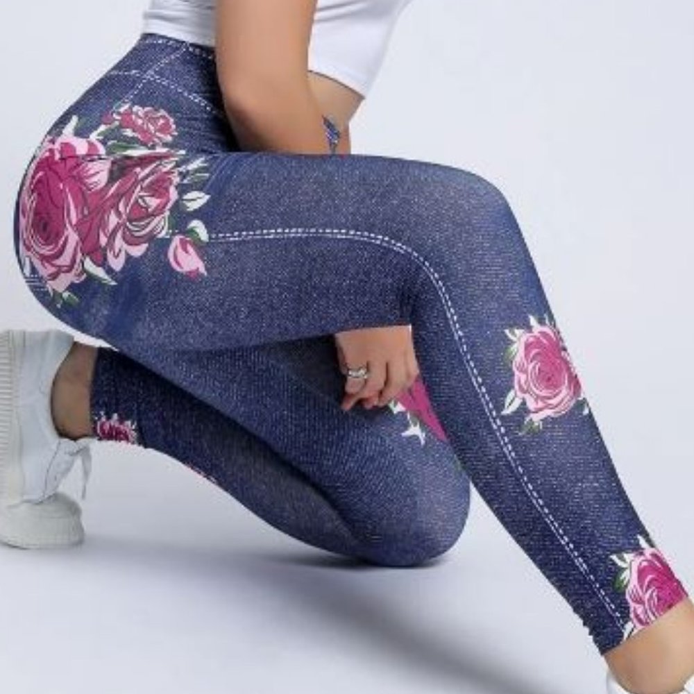 High Stretch Floral Legging - Picture 1 of 5